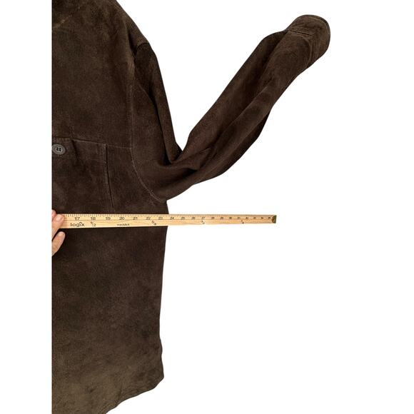 Vintage Suede Coat Shacket Mens St Johns Bay Mens Large Mordern Retro 70s Style - Picture 6 of 11